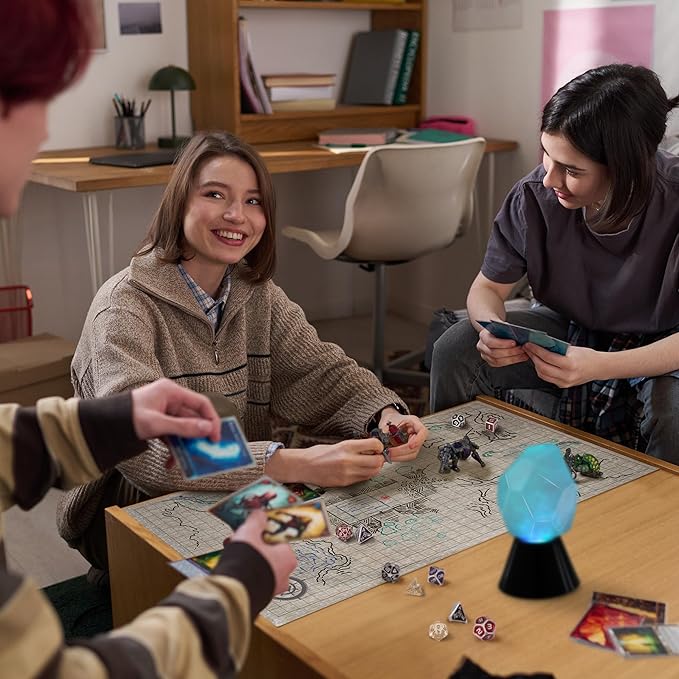 ENHANCE Tabletop Crystal Lamp - Portable Crystal Light with Swirling RGB Lighting Effect, Up to 40 Hours of Battery Life, USB Type-C Port - Perfect for Home Decor, Mood Lighting for Tabletop Games