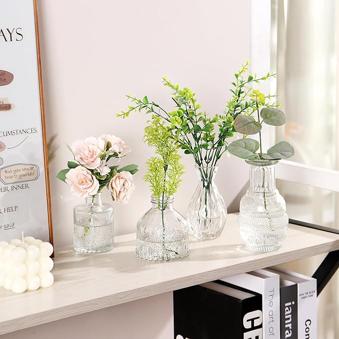 Glass Bud Vases Set of 60, Small Glass Vase for Flowers, Clear Small Vases for Centerpieces, Vintage Bud Vase in Bulk for Wedding, Party, Events, Reception, Home Decor