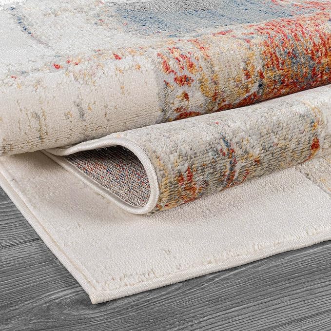 Beverly Rug Modern Abstract Runner Rug 2x7 Luxury Ultra Soft Vintage Indoor Area Rugs for Living Room Stain Resistant Non Shedding Indoor Carpet Alfombras para Salas Modernas (2 x 7 Multi)