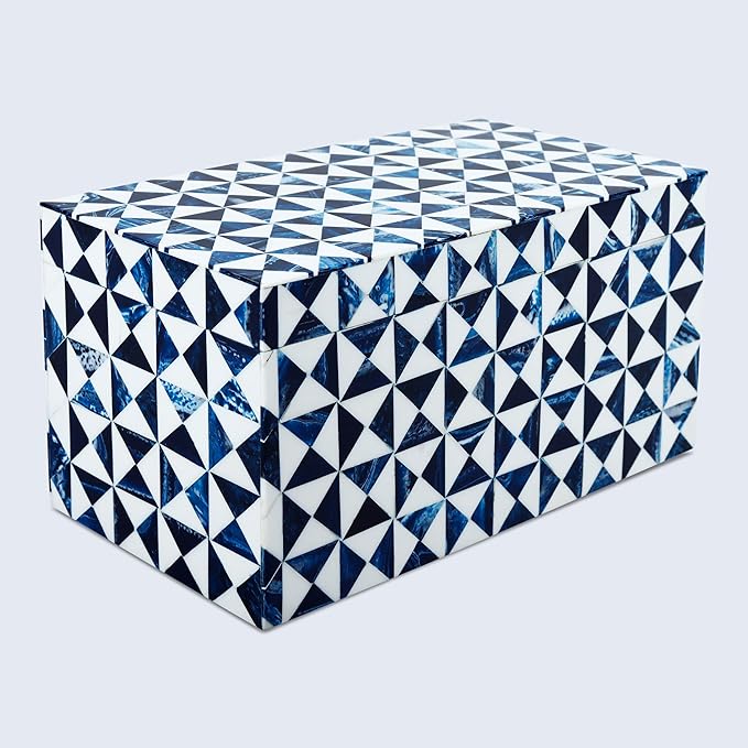 Handicrafts Home Decorative Storage Box 10x6 – Remote Organizer Box with Lid, Modern Decorative Keepsake Box, Boho Shelf Décor, Memory Box for Photos or Letters, Decorative Box for Table Décor