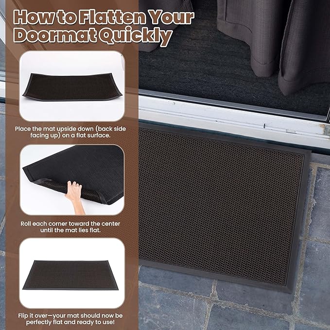 Fylyz Outdoor Indoor Door Mats for Entryway, Heavy Duty and Durable All-Weather Entry Mat, Low Profile, Non-Slip and Easy Clean Outdoor Doormat for Entrance, Patio and Garage(Black 47"x31")
