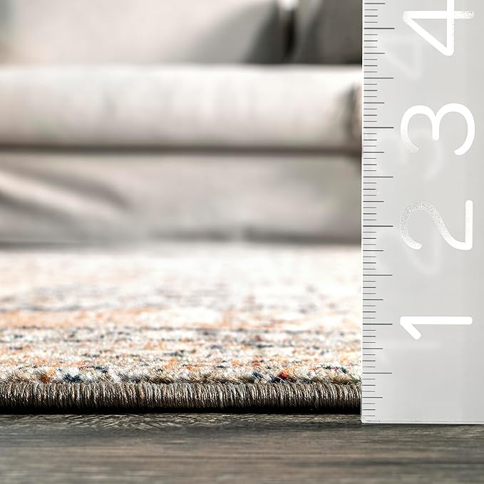 nuLOOM Fringed Performance Indoor Area Rug, Power Loomed, Easy Clean, Durable, Non-Shed, 4' x 6', Charvi Multi