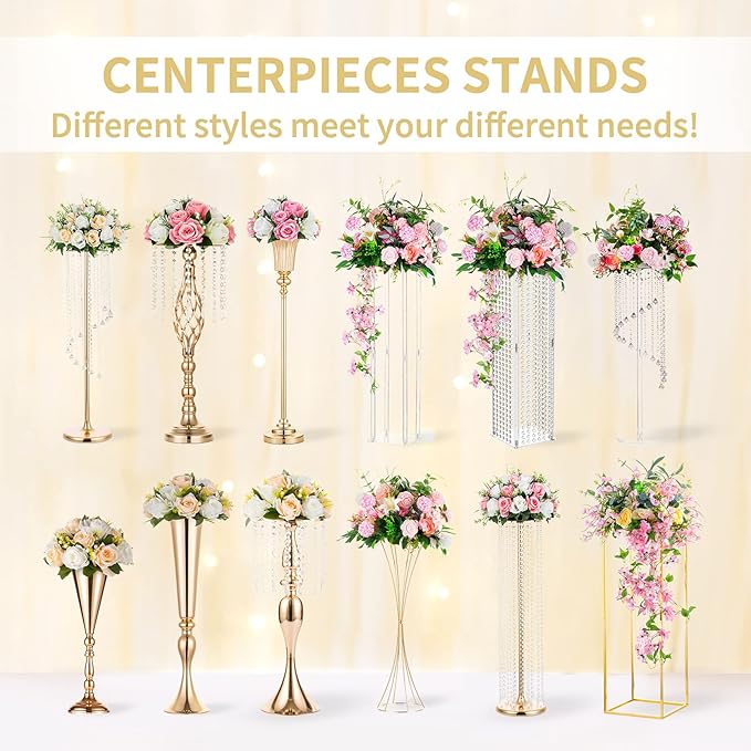 NUPTIO Artificial Flower Centrepieces for Tables - 6 Pcs Lilac Fake Flowers Roses Balls 9.5in Diameter - Silk Faux Rose Arrangement for Wedding Party Centerpiece Table Decor