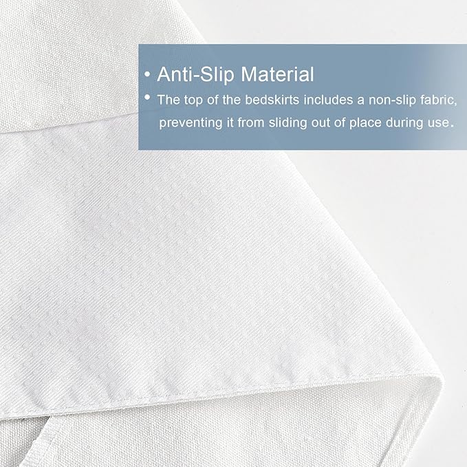 HIG King Bed Skirt - Easy Fit Scallop Edge Pleated Bedskirts with Spilt Coner, 18 Inch Drop Anti-Slip Dust Ruffle, Thick Fabric for Enhanced Privacy, Pre-Washed for Long-Lasting Use, Machine Washable