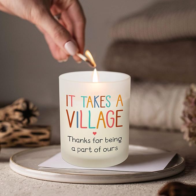 OASSIE Thank You Gifts for Women Men - Vanilla Lavender Candle 10 oz - Valentine Appreciation Gifts for Teacher Nurse Coworker Employee Daycare Provider Neighbor Babysitter, Therapist Nanny Gift