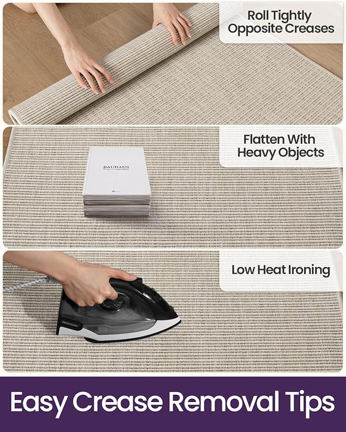 DEXI Dirt Trapper Door Mat, 31x60 Washable Doormat, Dirt Resistant and Absorbent, Easy Clean Low-Profile Floor Rugs for Entryway, Front Door, and Inside Entrance, Light Beige-Gray