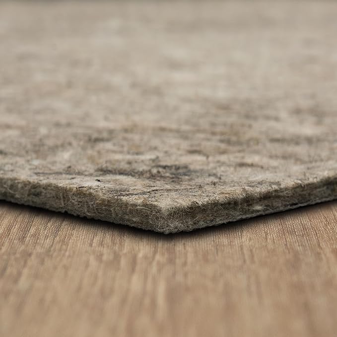 Mohawk Home 7' x 9' Non Slip Grip Rug Pad 1/2" Thick Dual Surface Felt Cushion + Rubber Gripper - Safe for All Floors