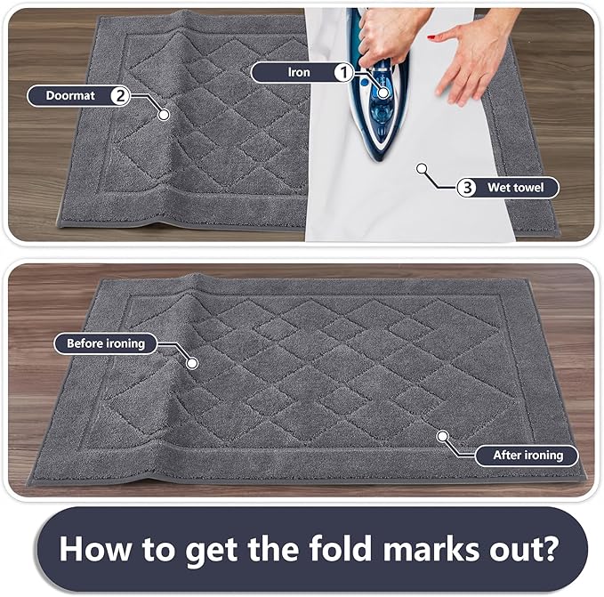 REFETONE Dirt Trapper Door Mat 32" x 40", Washable Indoor Doormat Rubber Backing Non Slip, Resist Dirt and Absorbent Entrance Mat, Low Profile Inside Floor Mats for Front Back Door and Entryway, Grey