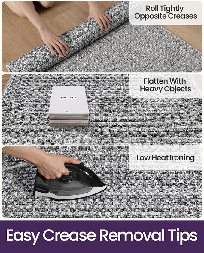 DEXI Dirt Trapper Door Mat, 24x39 Washable Doormat, Dirt Resistant and Absorbent, Easy Clean Low-Profile Floor Rugs for Entryway, Front Door, and Inside Entrance, Checkered Grey