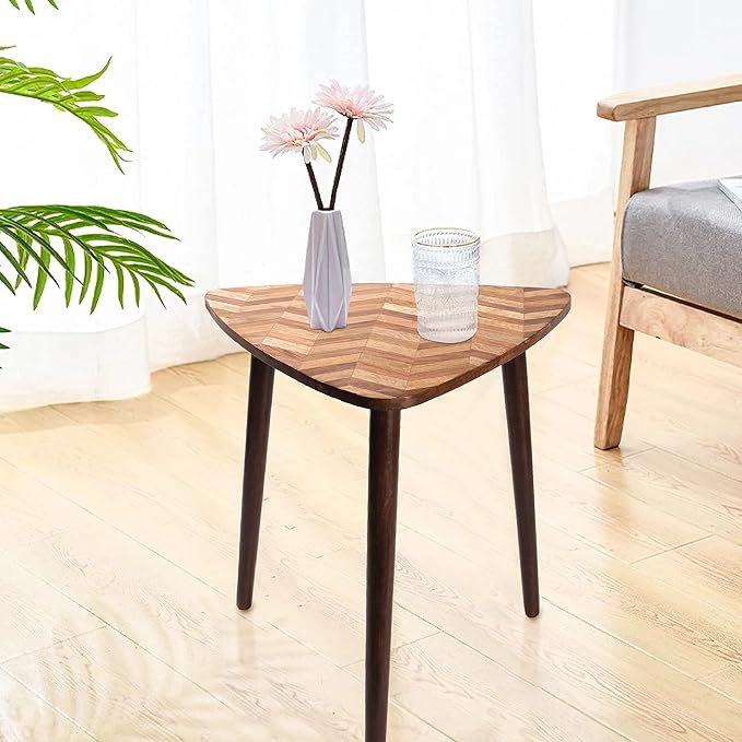 End Table, Coffee Table, Side Table, Wooden Table 3 Legs Joint Triangle Designs 21x22 - Style Table for Modern Design Room,Multi-Purpose in Home Living Room and Bed Room