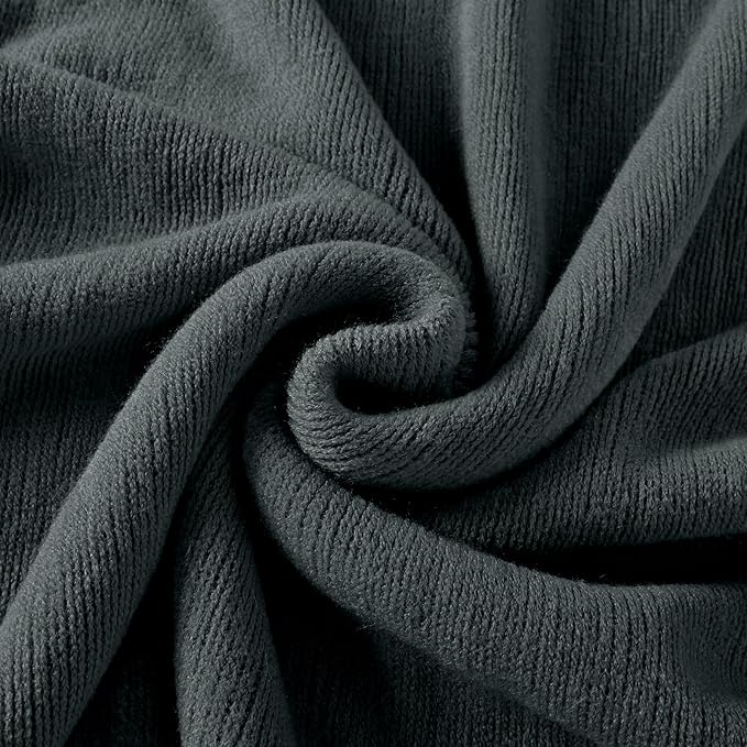 Homiest Decorative Knitted Throw Blanket With Fringe, Lightweight Acrylic Knit, Soft & Cozy Tassel for Couch Sofa Bed (Charcoal Grey, 50 x 60 Inch)