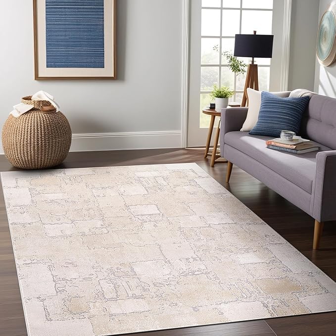 Beverly Rug Living Room Rug 8x10 Modern Luxury Ultra Soft Vintage Indoor Area Rugs for Kitchen Dining Room Stain Resistant Non Shedding Indoor Carpet Alfombras para Salas Modernas (8 x 10 Beige)