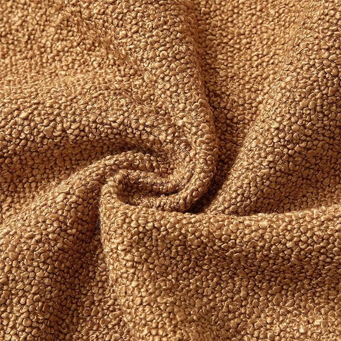 JUSPURBET 22x22 Throw Pillow Covers Set of 2 Decorative Pillow Covers for Couch Sofa Bed Cozy Boucle Textured Cushion Covers Cases with Invisible Zipper for Living Room Home Decor,Mustard Yellow