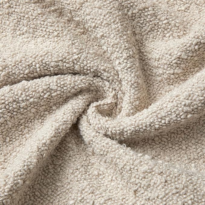 JUSPURBET 12x20 Pillow Covers Set of 2 Decorative Throw Pillow Covers Case for Couch Sofa Bed Soft Boucle Textured Lumbar Cushion Covers with Hidden Zipper for Home Decor Living Room,Beige