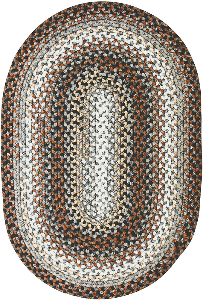 Midnight Moon Brown Braided Rug 2x3' Oval - Indoor & Outdoor - Rustic Country Decor for Bathroom, Entryway, Everywhere
