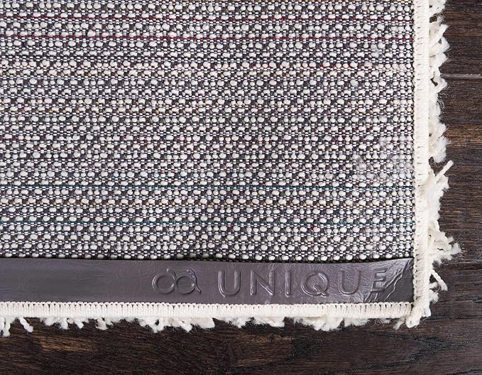 Unique Loom Solid Shag Collection Area Rug (2' 7" x 10' Runner, Pure Ivory)