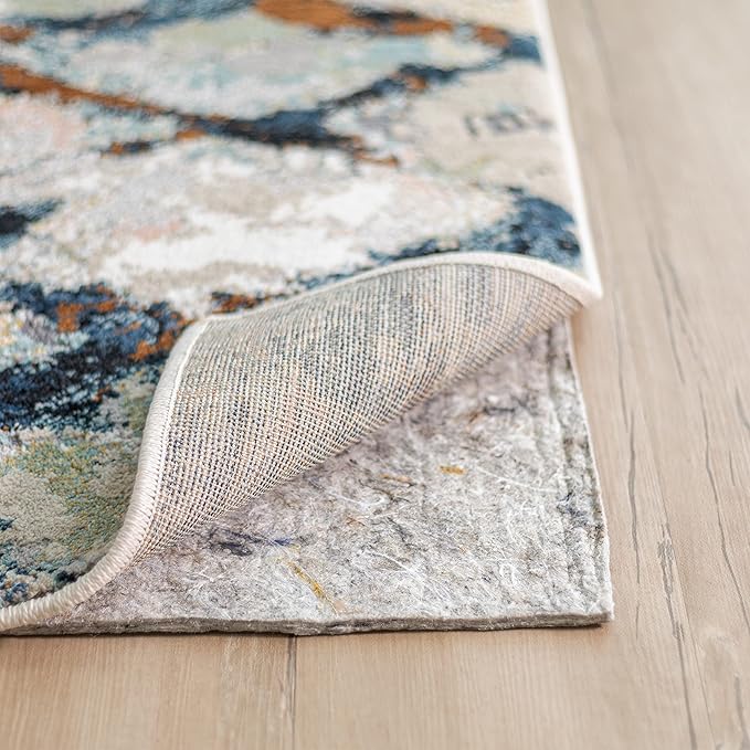 Mohawk Home 3' x 12' Non Slip Grip Rug Pad 3/8" Thick Dual Surface Felt Cushion + Rubber Gripper - Safe for All Floors