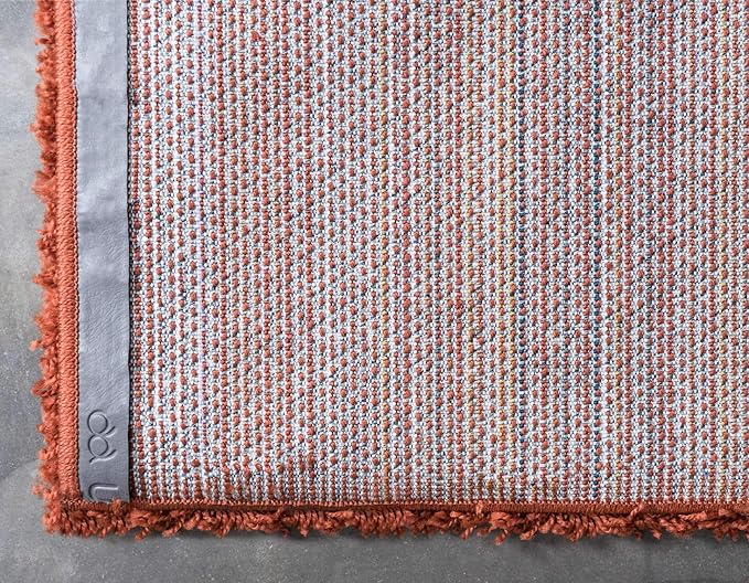 Unique Loom Solid Shag Collection Area Rug (4' 1" x 6' 1" Rectangle, Terracotta)