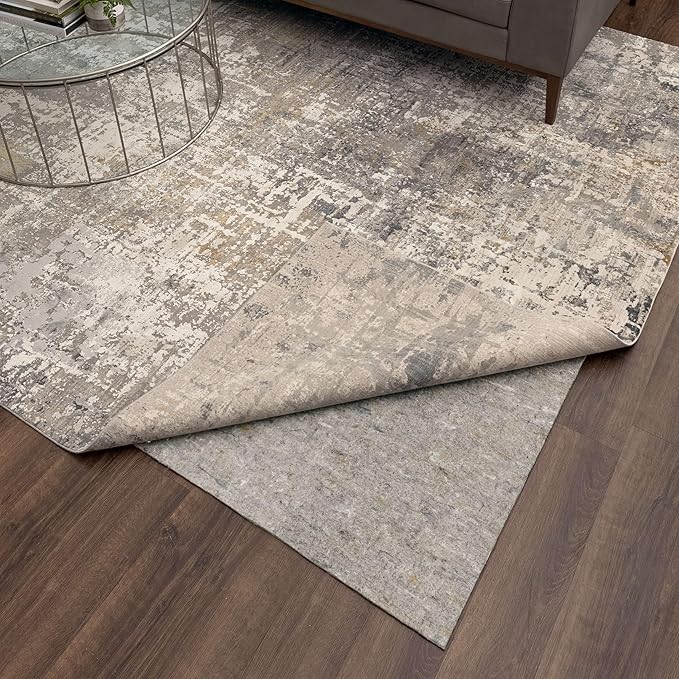 Mohawk Home 8' x 11' Non Slip Grip Rug Pad 3/8" Thick Dual Surface Felt Cushion + Rubber Gripper - Safe for All Floors