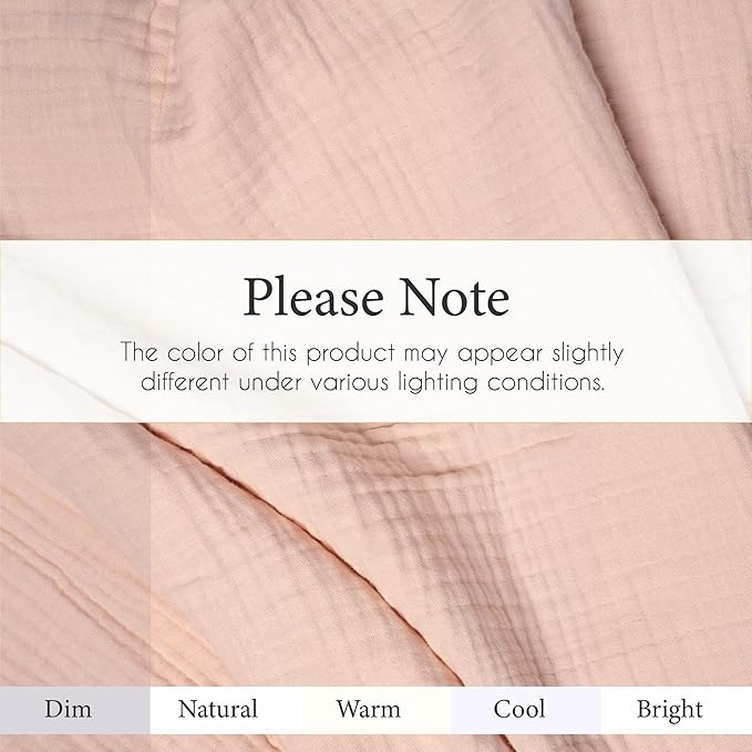 Salt Earth 100% Cotton Muslin Throw Blanket, 80"X90" Queen 4 Layered Gauze Blanket Throw for Couch, Bed, Living Room, Home, Light Christmas Blankets and Throws for Christmas Gifts (Rose Dust)