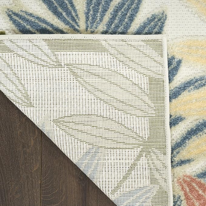 Nourison Home Aloha Ivory Rose 2'8" x 4' Area Rug - Easy Clean, Non Shedding, Bed Room, Living Room, Dining Room, Kitchen (3' x 4')
