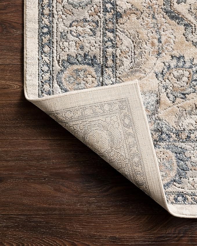 Loloi Teagan Collection TEA-01 Natural/Lt. Grey 3'-4" x 5'-7" Accent Rug, Large, Soft Neutral Rug, High-Traffic for Living Room, Bedroom, Home Office, Dining Area