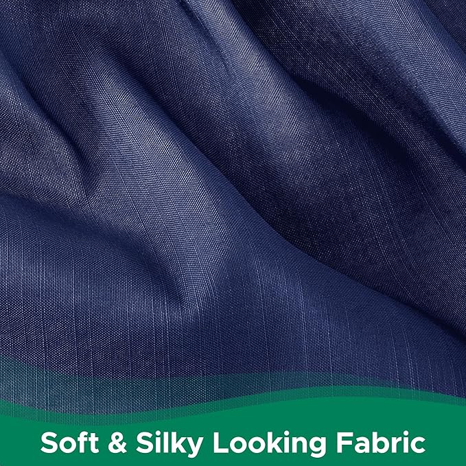 Biscaynebay Wrap Around Bed Skirts for Full & Full XL Beds 17" Long Drop, Navy Adjustable Elastic Dust Ruffles Easy Fit Wrinkle & Fade Resistant Silky Luxurious Fabric Solid Machine Washable