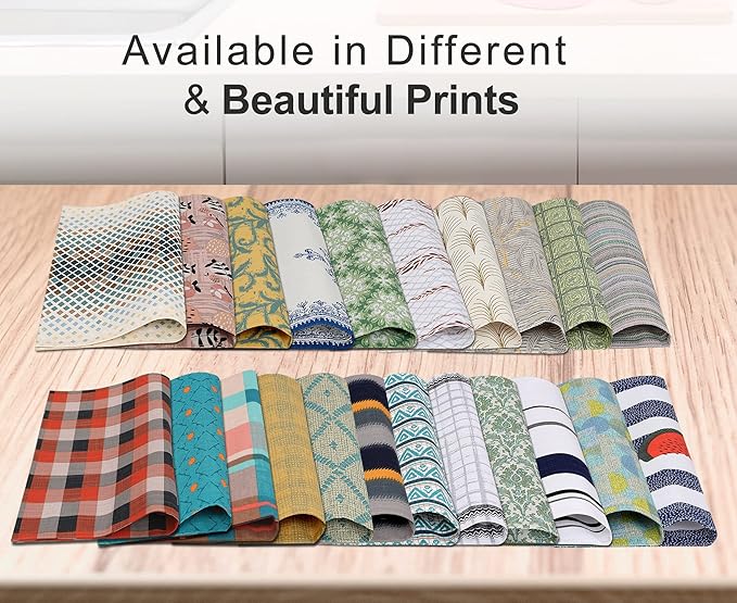 Ruvanti Placemats 100% Cotton 13x19 Inch, Dining Table Placemats Set of 6, Modern Place Mats for Dining Table Decor, Kitchen & Table Linens, Coffee Mat for Christmas Dinners - Leafy