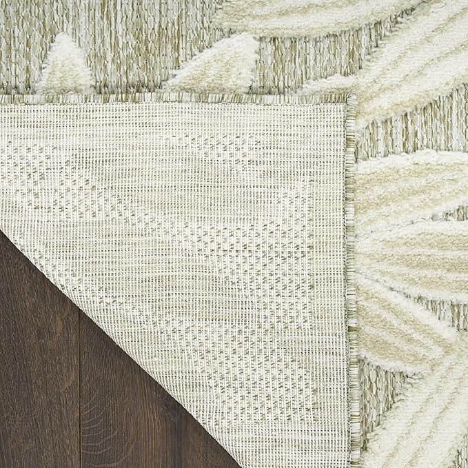 Nourison Home Aloha Ivory Sage 2'8" x 4' Area Rug - Easy Clean, Non Shedding, Bed Room, Living Room, Dining Room, Kitchen (3' x 4')