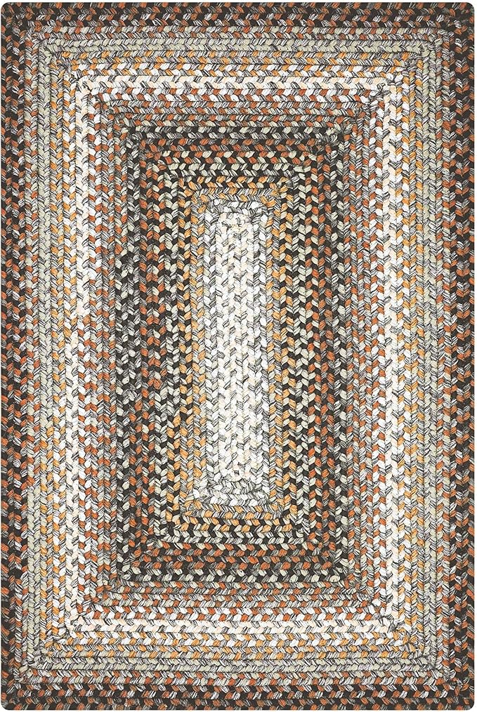 Midnight Moon Brown Braided Rug 2' x 3' Rectangle - Indoor & Outdoor - Rustic Country Decor for Bathroom, Entryway, Everywhere