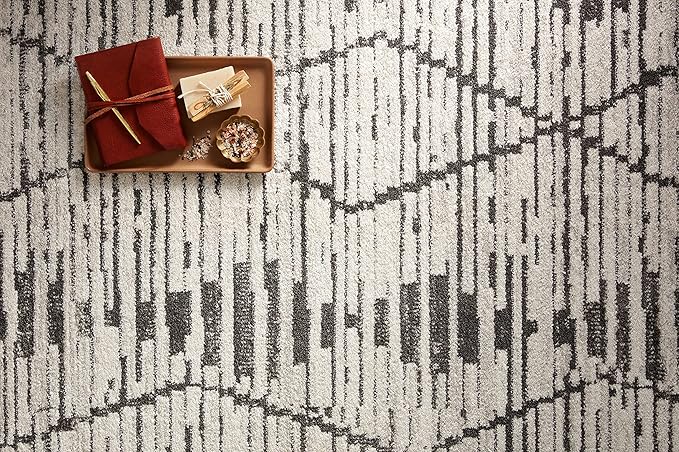 Loloi Kamala Collection KAM-02 Charcoal/Dove 4'-0" x 6'-0" Accent Rug