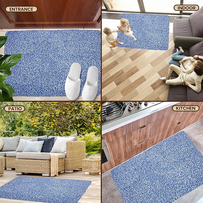 RugMast Premium Microfiber Indoor Door Mat – 24"x36" Washable Entry Mat, Non-Slip, Waterproof Backing, Super Absorbent, Low Profile Entryway Doormat for Indoor Entrance