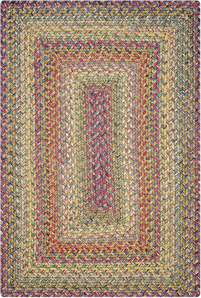 Rainforest Multicolor Small Braided Rug 20"x30" - Entryway and Kitchen Rugs Washable & Waterproof for Indoor and Outdoor Kitchen, Soft and Reversible