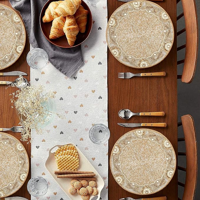Gold & Silver Beaded Round Placemats - 13 in, Perfect for Holidays & Dining Tables, Glitz Charger Included