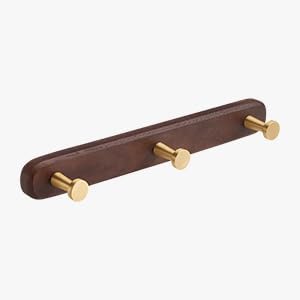 SARIHOSY] Wall Mounted Coat Rack,Multi Hook Hangers,Entryway Hanging Coat Rack,Metal Wood Coat Rail with 3 Hooks，Walnut Wood,zinc Alloy,Bedroom,Bathroom,Foyer,Living Room,Metal Household Items