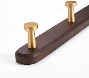 SARIHOSY] Wall Mounted Coat Rack,Multi Hook Hangers,Entryway Hanging Coat Rack,Metal Wood Coat Rail with 3 Hooks，Walnut Wood,zinc Alloy,Bedroom,Bathroom,Foyer,Living Room,Metal Household Items