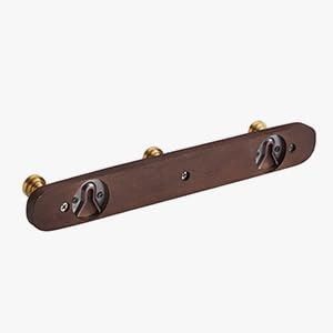 SARIHOSY] Wall Mounted Coat Rack,Multi Hook Hangers,Entryway Hanging Coat Rack,Metal Wood Coat Rail with 3 Hooks，Walnut Wood,zinc Alloy,Bedroom,Bathroom,Foyer,Living Room,Metal Household Items