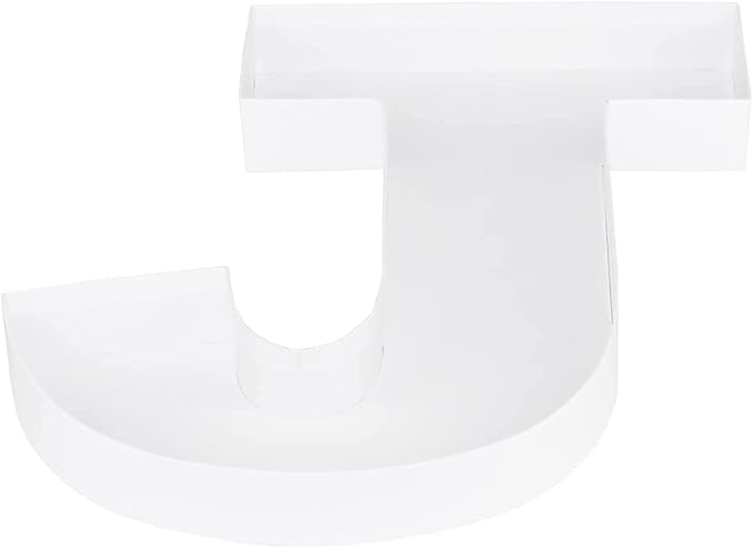 WENPACK 12.5" Cardboard Letter Shaped Mache Decorative Strawberries Fillable Sweets Candy Box with Clear Lid (White, J)