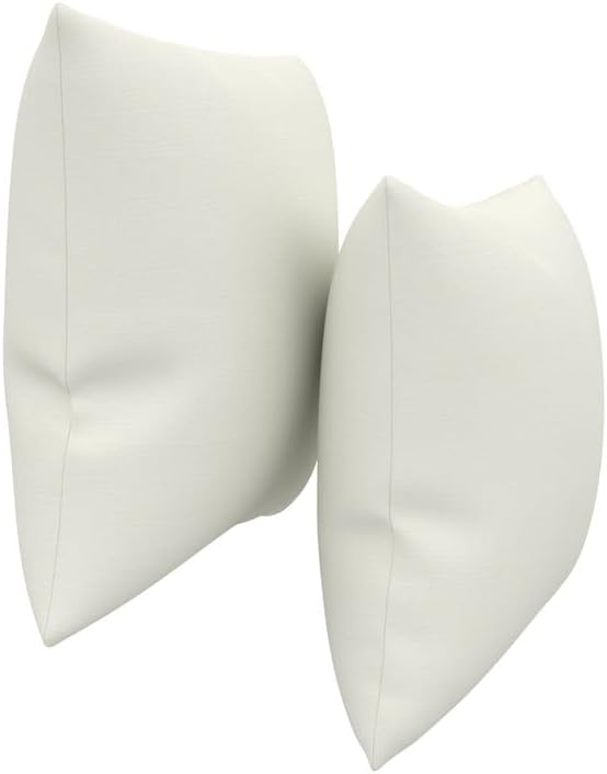 Covers & All Sunbrella Indoor/Outdoor Throw Pillows, Square Throw Pillows Inserts with Covers Set of 2 (Canvas Natural, 16x16)