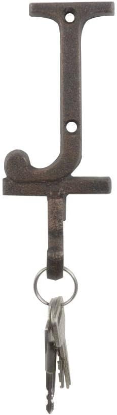 Handcrafted Nautical Decor Rustic Copper Cast Iron Letter J Alphabet Wall Hook 6"