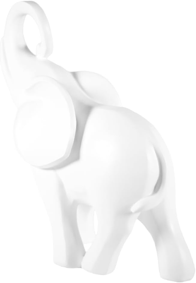 Elephant Statue. Elephant Decor Brings Good Luck, Health, Strength. Elephant Gifts for Women, Mom Gifts. Decorations Applicable Home, Office, Bookshelf TV Stand, Shelf, Living Room - White