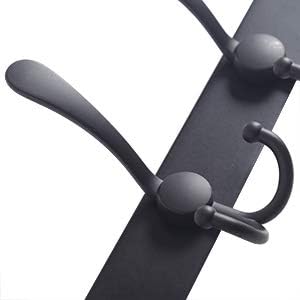 WEBI Coat Rack Wall Mount Long, 8 Tri Hooks for Hanging, 30 Inch Hook Rail, Hanger for Clothes, Jackets, Hats, Black, 2 Packs