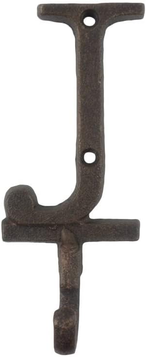 Handcrafted Nautical Decor Rustic Copper Cast Iron Letter J Alphabet Wall Hook 6"