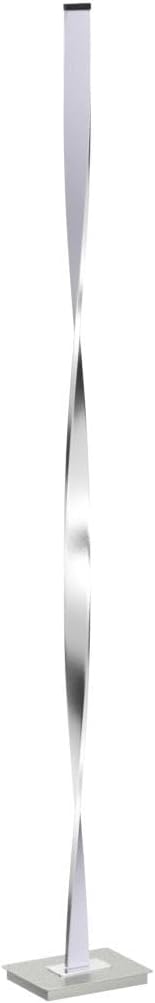 Brightech Helix LED Bright Floor Lamp for Living Rooms & Bedrooms, 48" Tall Pole Lamp, Dimmable Standing Lamp - Platinum Silver