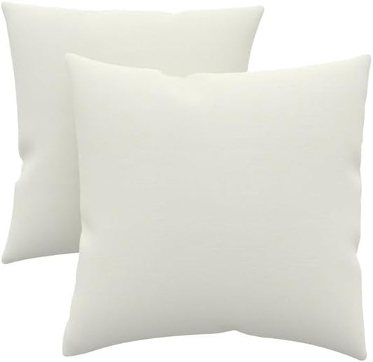 Covers & All Sunbrella Indoor/Outdoor Throw Pillows, Square Throw Pillows Inserts with Covers Set of 2 (Canvas Natural, 16x16)