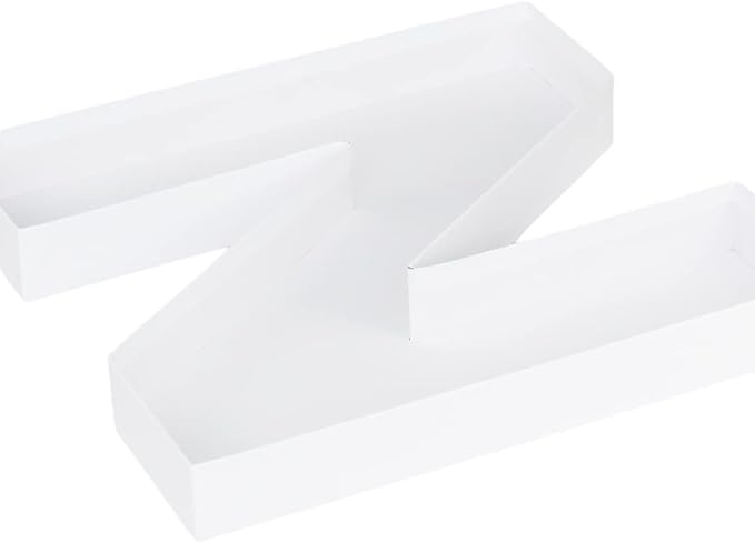 WENPACK 12.5" Cardboard Fillable Letter Shaped Mache Charcuterie Sweets Candy Decorative Box with Clear Lid (White, Z)