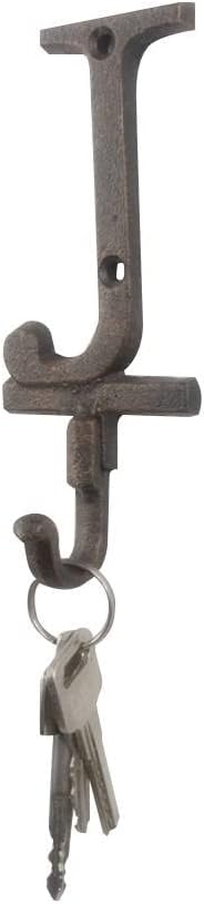 Handcrafted Nautical Decor Rustic Copper Cast Iron Letter J Alphabet Wall Hook 6"