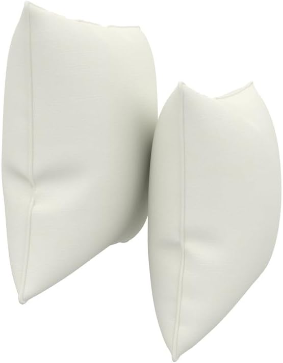 Covers & All Sunbrella Indoor/Outdoor Square Throw Pillows Inserts with Covers, Water Resistant & UV Fade Resistant Set of 2 (Canvas Natural-Self Welt, 16x16)