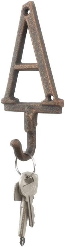 Handcrafted Nautical Decor Rustic Copper Cast Iron Letter A Alphabet Wall Hook 6"