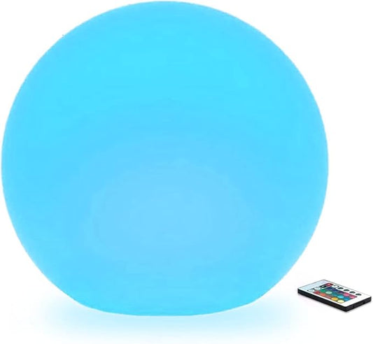 LED Glowing Ball Light, 10-Inch Cordless 16 Color Changing and 4 Light Modes Kids Night Light, Rechargeable and Dimmable Mood Lamp with Remote Control, Perfect for Home Yard Accent Decor